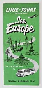 Vintage Linje-Tours International See Europe 1963 Travel Brochure - Picture 1 of 6