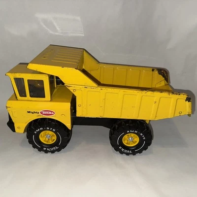 Caminhão basculante Tonka Mighty vintage da década de 1970 aço prensado - brinquedo usado, cama basculante - Imagem 1 de 4