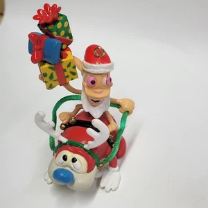Ren & Stimpy Chreestmas Presents For You Christmas Ornament Carlton Cards Vtg 98 - Picture 1 of 9