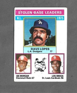 Dave Lopes/Joe Morgan/Lou Brock Stolen Base Leaders 1976 Topps #197 - Bild 1 von 2