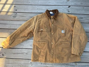 VTG Carhartt “100 Year” Chore Coat Mens L 6BLCT Blanket Lined Duck Canvas USA - Picture 1 of 8