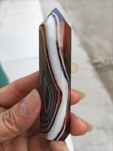 Torre de ágata a rayas Sardonyx rojo natural 64 g cristal mineral columna reparación - Imagen 1 de 13