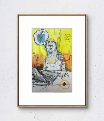 Páginas de cuaderno de bocetos aleatorias: Apple: papel: neoexpresionismo único 6x19 Foto 1 de 4