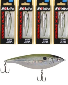 (4) Sebile Stick Shadd 90 Floating 3 1/2" Jerkbaits 1/2 Oz Holo Greenie #S9 New - Picture 1 of 4
