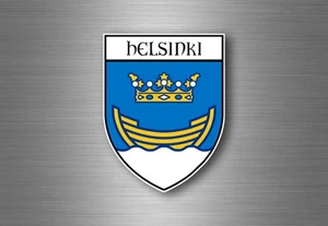 Sticker Car Motorbike Coat of Arms City Flag Badge Helsinki Finland - Picture 1 of 1