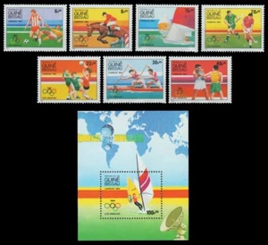 Guinea-Bissau 1984 - Mi-Nr. 765-771 & Block 260 ** - MNH - Olympia Los Angeles - Bild 1 von 1