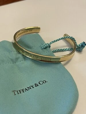 Rare 1997 Tiffany 18kt Yellow Gold 1837 Cuff, Heavy! Mint Condition! 29 Grams! - Image 1 of 4