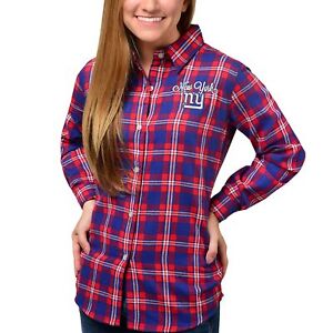 Forever Collectibles NFL Women's New York Giants Check Flannel Shirt