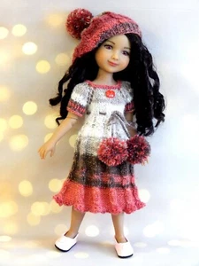 Outfit dolls 14.5 Ruby Red Fashion Friends clothes 15 angora yarn with lurex - Picture 1 of 12