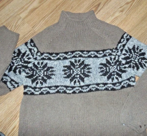 J. CREW dicker handgestrickter hellbrauner Lammwollpullover Pullover Unisex Gr. Large - Bild 1 von 5