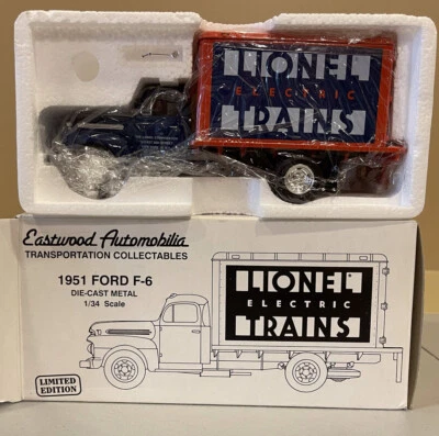Camión fundido a presión Lionel 19-0104 1951 Ford F6 escala 1/34 edición limitada como nuevo/nuevo en caja Foto 1 de 4