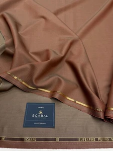 SCABAL Super 130s Merino Wool Suiting Fabric Tan Brown British Solaro 3.50 meter - Picture 1 of 7