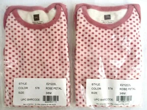 LOTE DE 2..BEBÉ..100% ALGODÓN.. ROSA Y ROJO.. LUNARES PUNTO. UNA SOLA PIEZA CUERPO TOP..3-6 MTH. NUEVO - Imagen 1 de 2