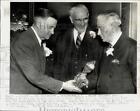 1956 Press Photo Pm John Costello Confers With Michael Kirwan And John Mccormack
