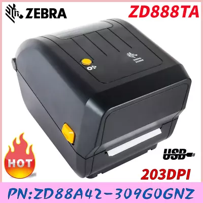 Zebra ZD888TA 203DPI USB Desktop Direct Thermal +Thermal Transfer Label Printer - Image 1 of 4