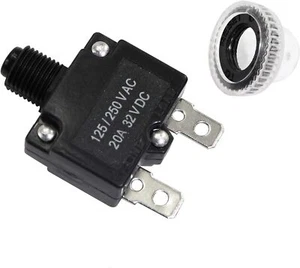2pcs 20Amp Circuit Breakers with Push Button Reset with Quick Connect Terminals - Picture 1 of 5
