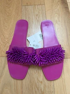 Sandalias planas deslizantes edición H&M rosa púrpura nuevas con etiquetas EU 41 UK 8 - Imagen 1 de 4