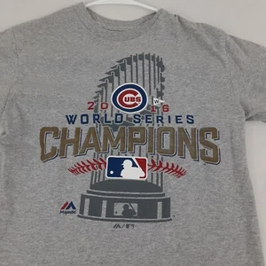 Chicago Cubs Shirt Erwachsene klein 2016 World Series Champions MLB Trophäe Majestic - Bild 1 von 6