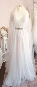 Brautkleid A-Linie Gr. 40 Blush Ivory Tüll und Spitze Geschäftsauflösung Neu - Bild 1 von 11