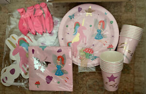 Birthday Party Decorations Set In A Box Girl Fairy Unicorn Napkins Balloons Etc