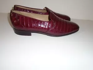 Mauri Made In Italy Burgundy Alligator Shoes Size 10.5 - Picture 1 of 6