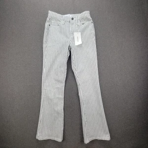 Frame 25 Black White Stripe Le Crop Mini Boot Cut Mid Rise Pants - Picture 1 of 11
