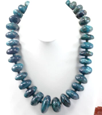 Huge Natural Blue Turquoise Nugget Knot Heavy Bib Necklace 20-22" FREE SHIPPING - Image 1 of 4