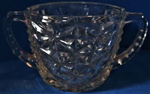 Vintage Anchor Hocking Clear Glass Thousand Line or Stars and Bars Sugar  - Picture 1 of 11