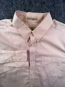 EDDIE BAUER Men's Shirt Size Large Check Orange Button Up Long Sleeve Adult - Picture 1 of 9