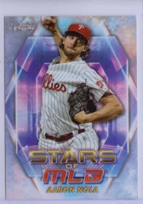 2023 Topps Stars of MLB Chrome #SMLBC86 Aaron Nola - Philadelphia Phillies - Image 1 of 2