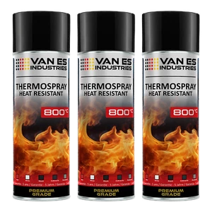 3x Ofenlack Ofenfarbe hitzebeständiger Lack 800°C schwarz-matt 400 ml Thermolack - Bild 1 von 3