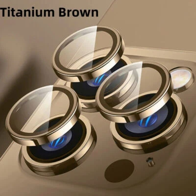 Protector de cámara de metal para iPhone 16 15 Pro Max lente de aleación HD 9H tapa de anillo de vidrio Foto 1 de 4