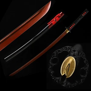 Polished Red Blade 9260 Spring Steel Japanese Samurai Sword Katana Razor Sharp - Picture 1 of 13