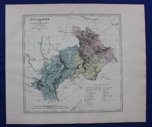 Original antique map ALPS, FRANCE, HAUTES ALPES, GAP, Le Vasseur, 1878 - Picture 1 of 4