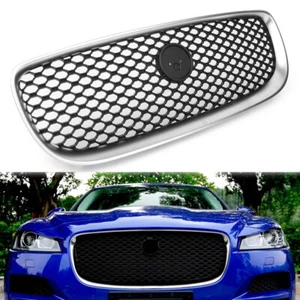 Matt Black Front Grille Center Grill For 2015-2018 2016 2017 JAGUAR XE Chrome - Picture 1 of 10