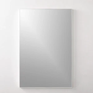 CB2 Modern Metal Framed Matte White 24x36 inch Infinity Rectangular Wall Mirror - Picture 1 of 12
