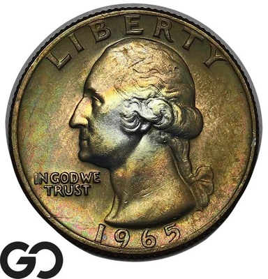 1965 Washington Quarter, Rainbow, Superb Gem BU++ - Image 1 of 3
