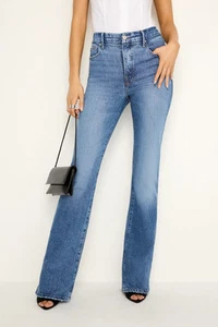 NWT Good American SOFT-TECH GOOD CLASSIC SLIM BOOTCUT JEANS Indigo627 - Picture 1 of 5
