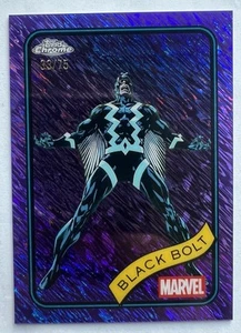 2025 Topps Chrome Marvel Black Bolt Purple Cosmic Refractor #116 /75 - Picture 1 of 2