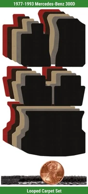 Juego de alfombrillas clásicas personalizadas para Mercedes-Benz 300D 77-93 (5 piezas) #XTN Foto 1 de 4