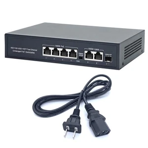 Gigabit 4+2 Port POE Switch AC100-240V 802.3af/at Plug and Play Easy to Operate - Picture 1 of 17
