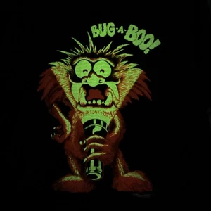 Vintage 90er Cartoon Bug-a-Boo! Tshirt Glow In The Dark Single Stitch Neon 23x29 - Bild 1 von 7