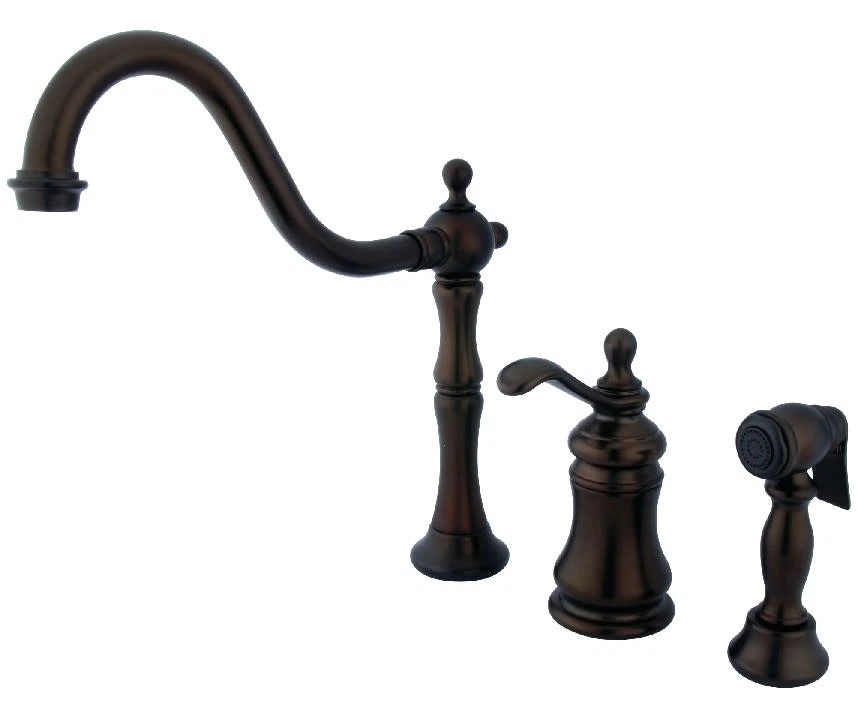 Kingston Brass Oil Rubbed Bronze Finish Kitchen Faucet with Handles KS7805TPLBS