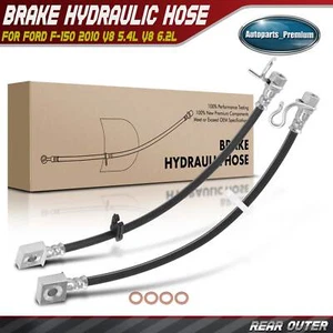 2x Rear Left & Right Outer Brake Hydraulic Hose for Ford F-150 2010 V8 5.4L 6.2L - Picture 1 of 8