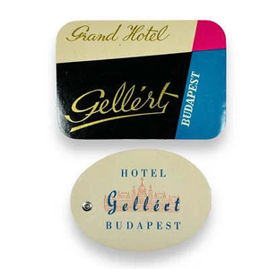 Grand Hotel Gellert in Budapest Hungary Scarce Vintage Luggage Label Lot of 2 - Picture 1 of 5
