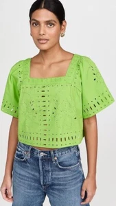 NWT Rails Cotton Laine Island Green Cropped Top Sz M $188 - Picture 1 of 10