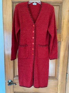 Vintage Dinah Flo Debut 1989 Japan lange geknöpfte Strickjacke Pullover gebraucht, in einwandfreiem Zustand Medium - Bild 1 von 15