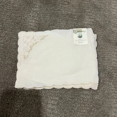 Madeira Superbia Vintage White Linen Napkins with Floral Embroidery Set of 6 - Image 1 of 4