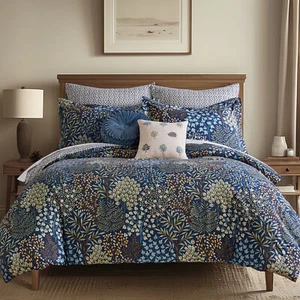 English Forest Navy Duvet Cover Set - Levtex Home - Picture 1 of 5