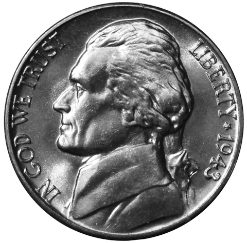 1943 -D Silver War Jefferson Nickel - Choice/Gem BU Coin (1 pc) Cover